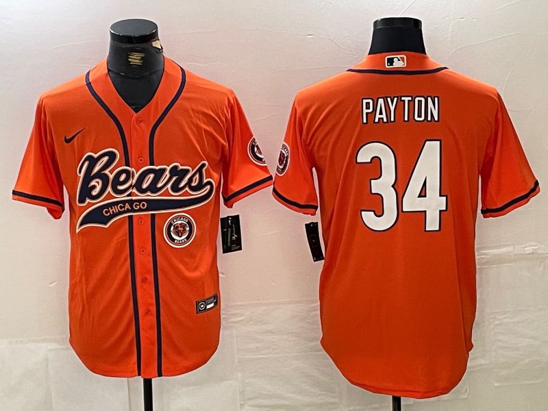 Men Chicago Bears #34 Payton Orange Joint Name 2024 Nike Limited NFL Jersey style 3